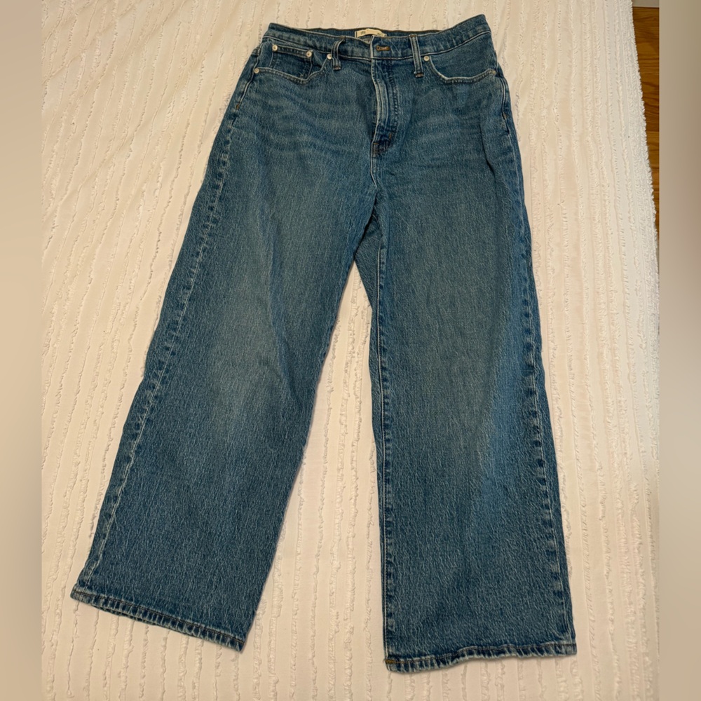 Madewell Perfect Vintage Wide Leg Crop Jean in Creslo (medium wash)
